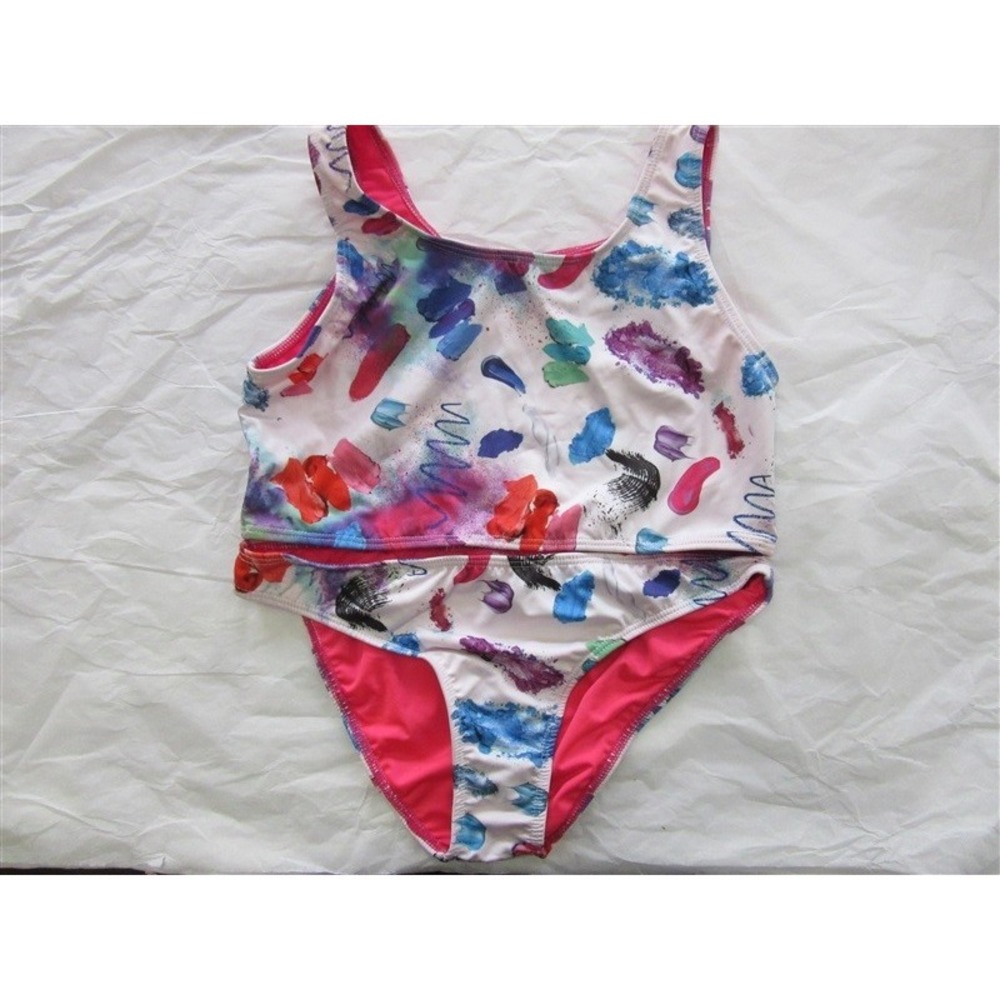 Sample PIlyq 16 Girls Paint Spots Rainbow Bikini Top & Bottom 98822